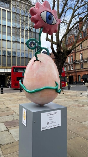 egg and eyeball art piece